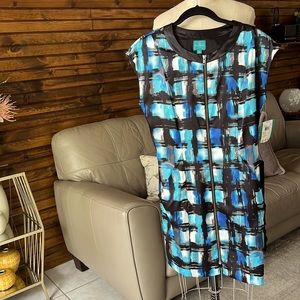 New block print dress. With front pockets.